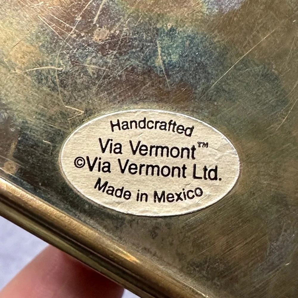 Via Vermont Handcrafted Glass Trinket Box Rainbow Trout Randy McGovern Artwork